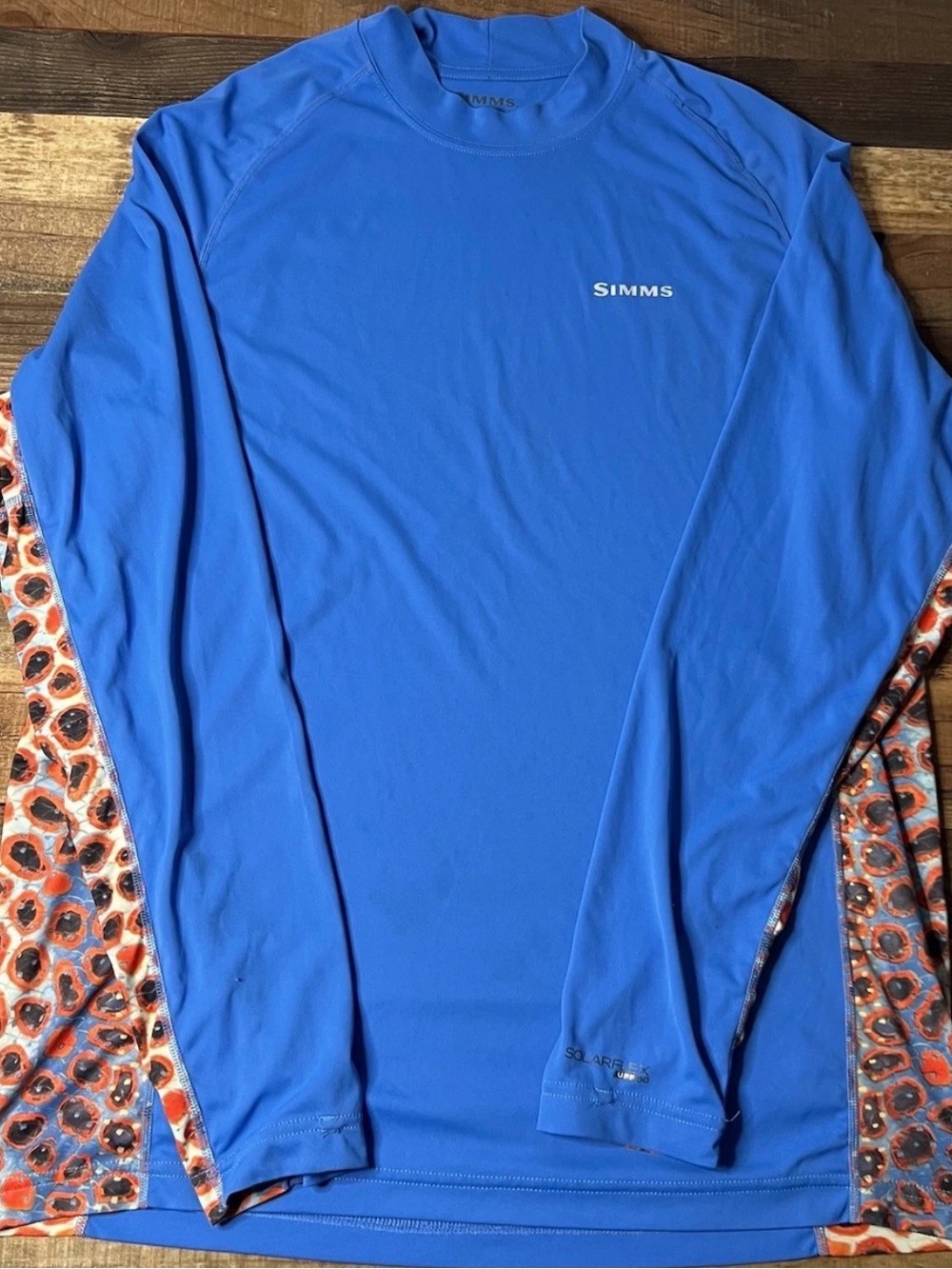 Simms Mens Blue Long-Sleeve Rash Guard